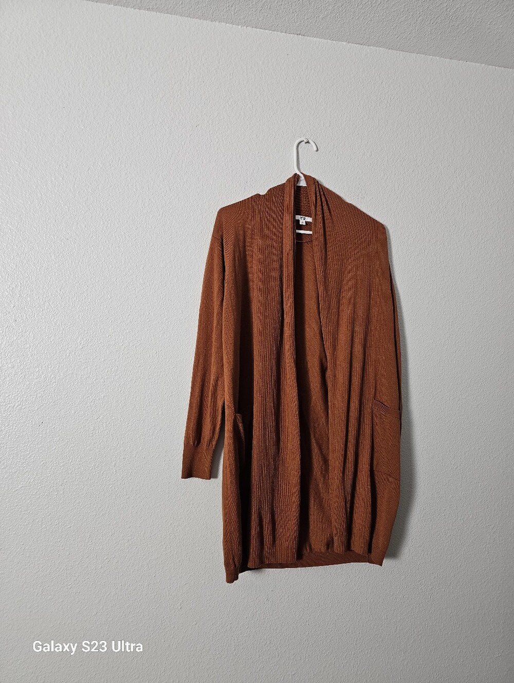 Uniqlo Rust Brown Open-Front Cardigan Sz L